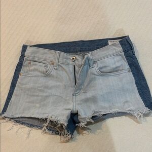 Rag & Bone Two-Tone Blue Denim Shorts